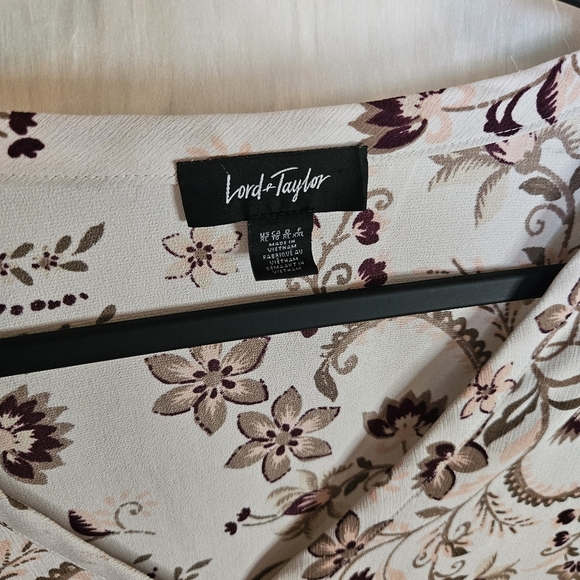 Lord & Taylor Boho Floral Print Tie-Front V-Neck Top - Picture 6 of 7